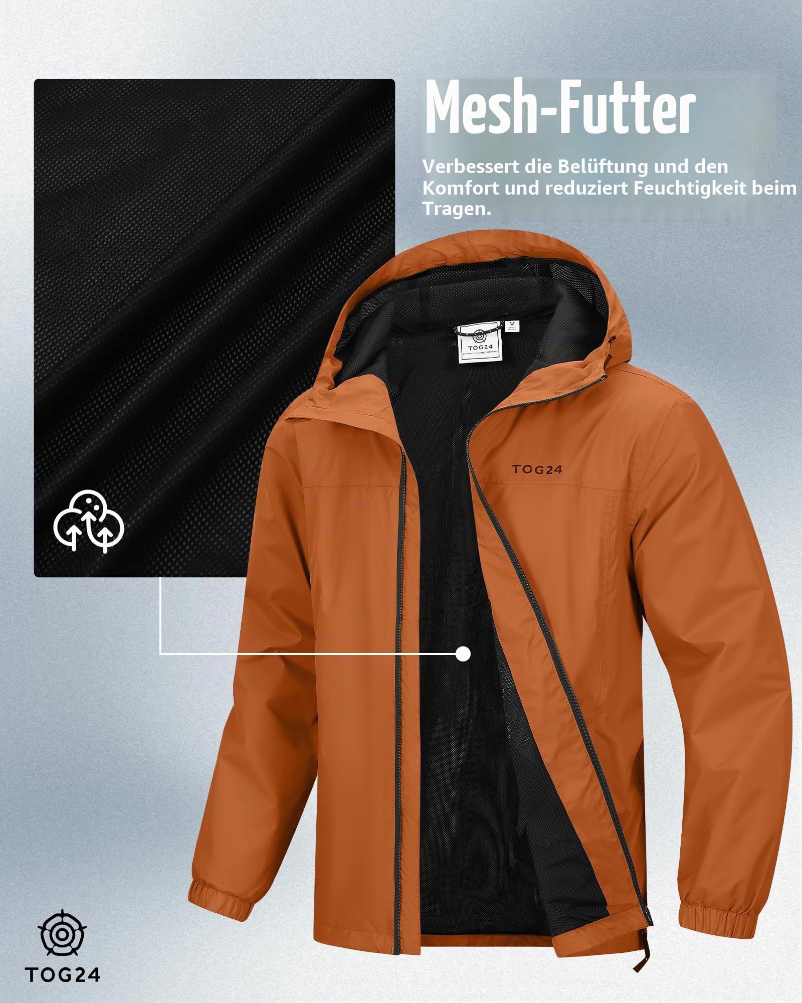 TOG24 Craven Herren Regenjacke Wasserdichte Atmungsaktiv Outdoorjacke Leichte Windjacke Faltbare Regenjacke Für Fahrrad Wandern Lauf