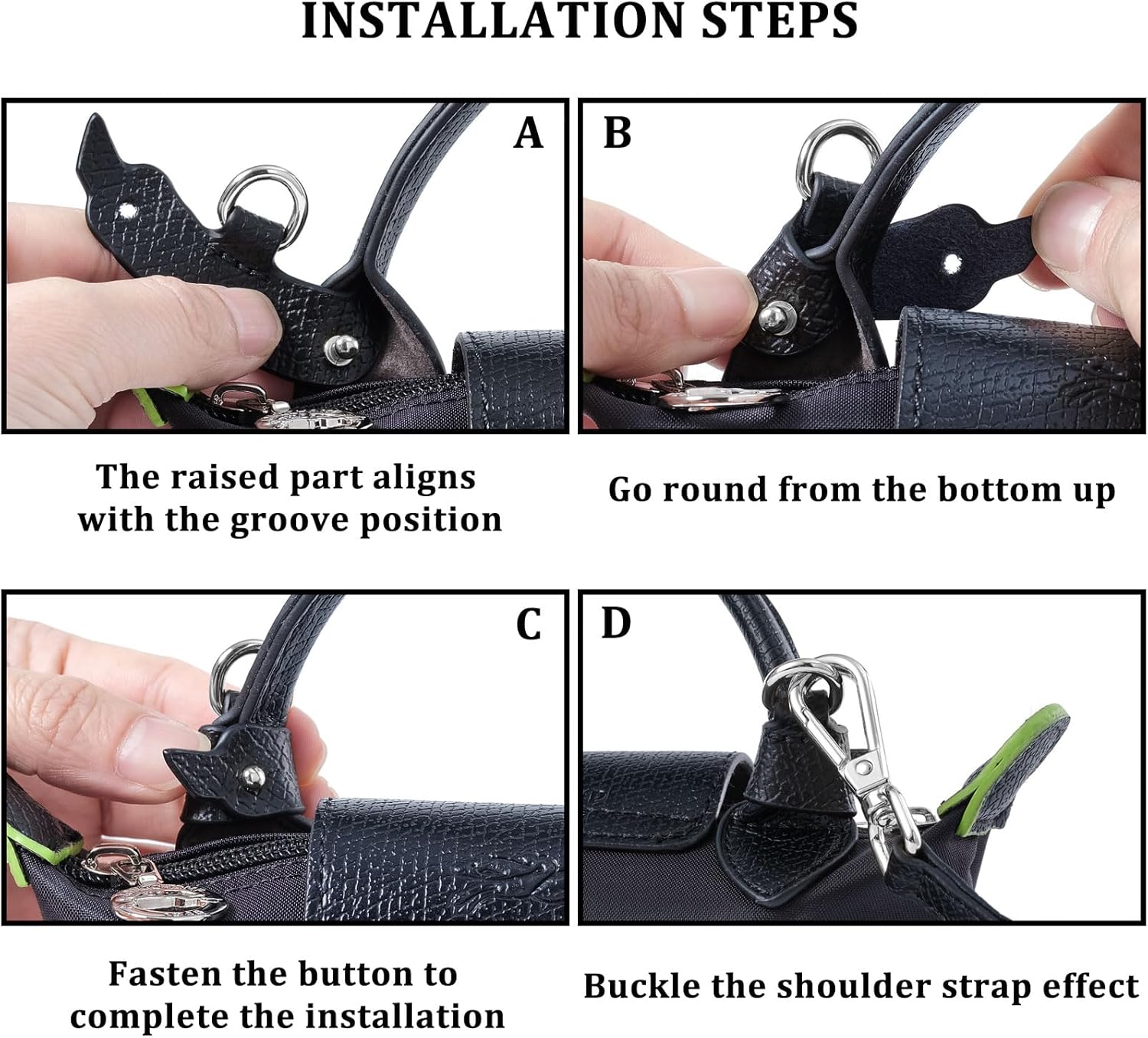 IBWell Mini Pouch Leather Bag Shoulder Strap Replacement Crossbody Adjustable Conversion Kit Fit