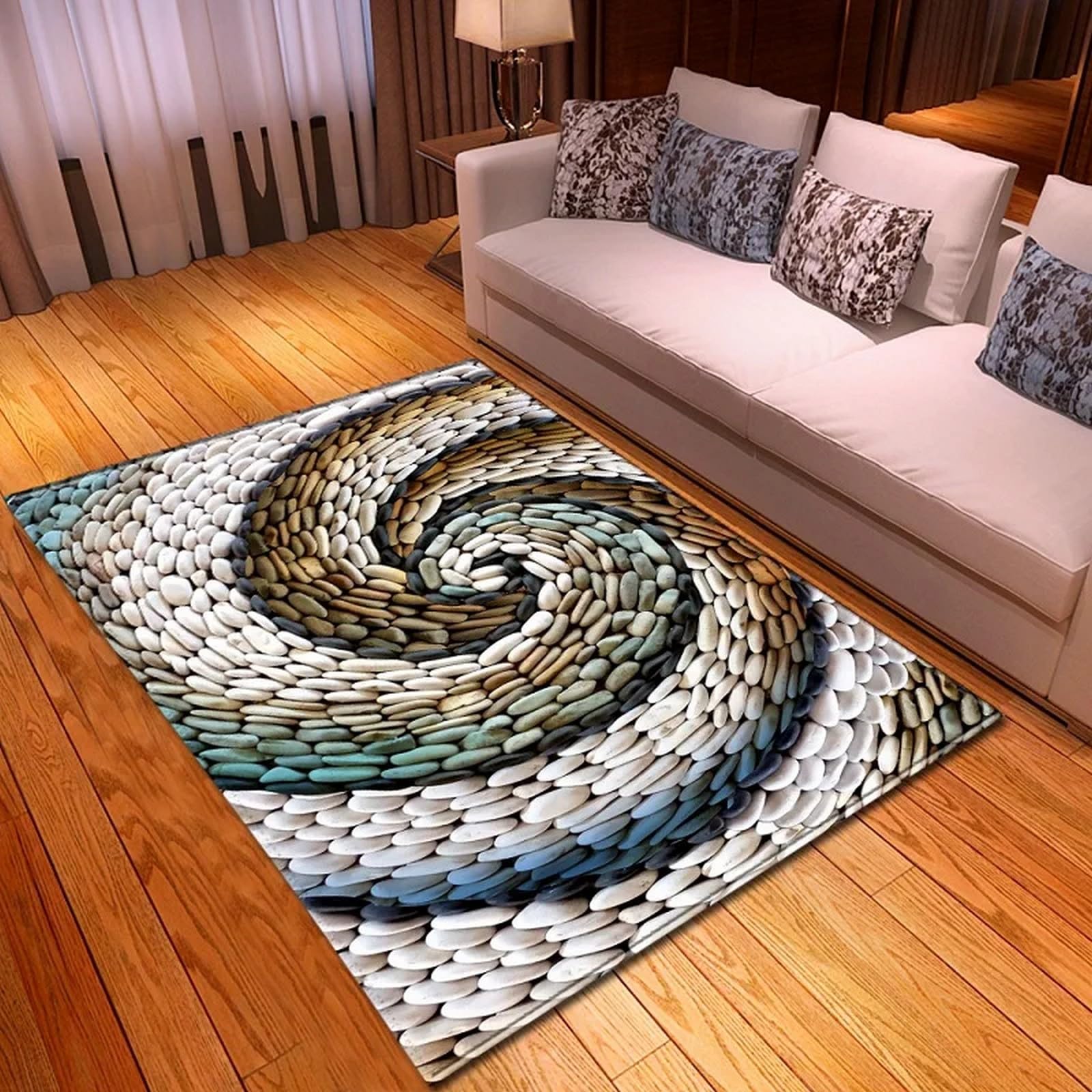 Tapis pour enfants et couloir lavable motif effet marbre