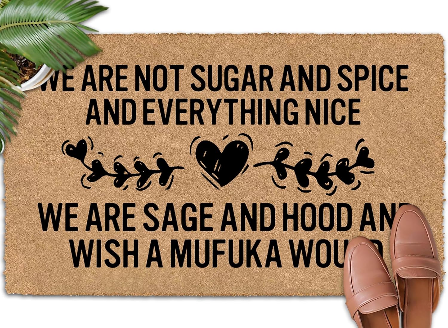 We are Not Sugar and Spice and Everything Nice 30"x18" Protect Your Floors with Indoor Door Mats for Home Outdoor Door Mats Outside Front Door Rug Indoor Entryway Rug