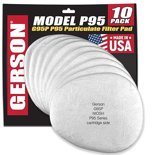 Gerson NIOSH G95P P95 Filter Pads for Gerson Cartridges 5 Pair/Box