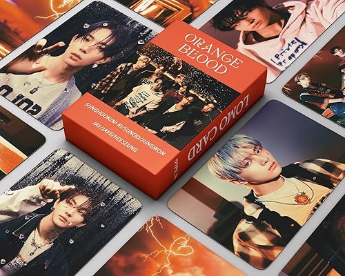 Miniatura 1 de ENHYPEN - Tarjeta fotográfica de 55 unidades de Enhypen Orange Blood Album Photocard Kpop Enhypen Lomo, tarjeta de sangre naranja, colección de