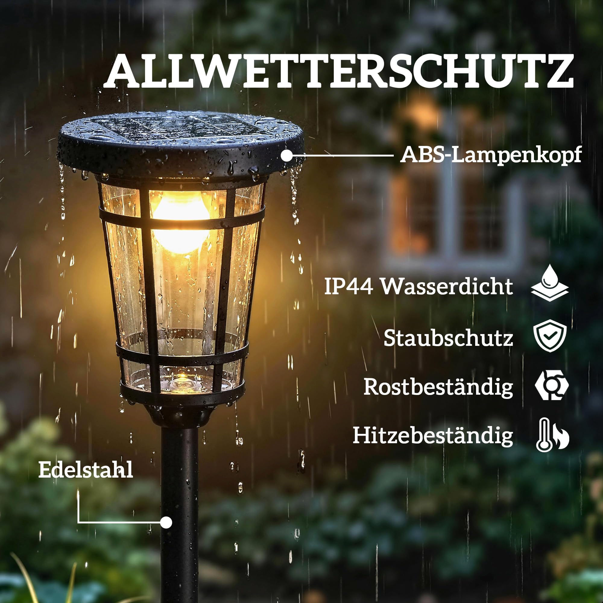 Outsunny Solar Laterne 2er-Set Stehleuchte 180cm Höhenverstellbar Außen | Gartenlaterne, 2 Helligkeitsmodi, Lichtsensor Schalter, IP44, für Garten Balkon, Solar Laternen, Solarlampen, Solarlaterne
