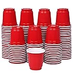 Zcaukya 120ct 2oz Mini Disposable Shot Cups, Small Red Plastic Party Cups for Parties, Games & Events