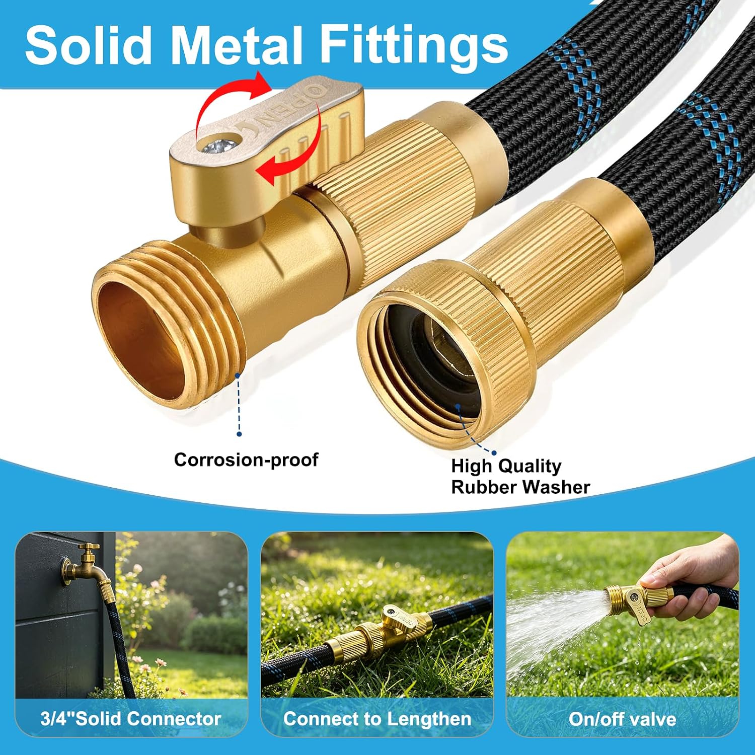 50FT Garden Hose Ultra Lightweight, 2026 Exclusive New Version Non Expandable Water photo 5