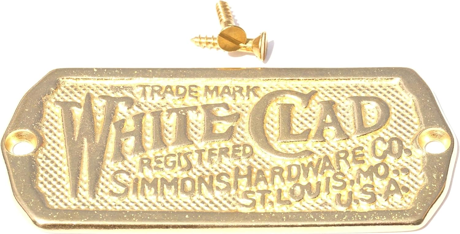 Antique Ice Box Name Plate Antique Ice Box Nameplate Label Solid Polished Brass Reproduction of Antique White Clad Ice Box Hardware, Beautiful Cabinet Name Plate