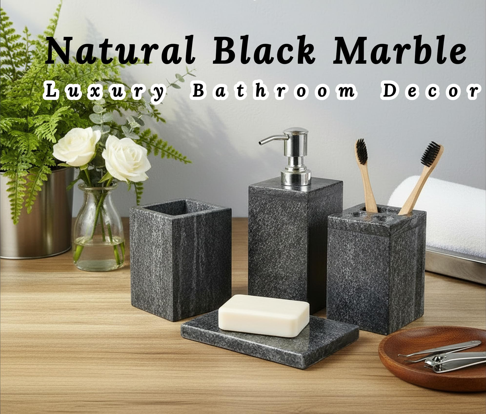Luxury Black Marble Bathroom Accessories -4