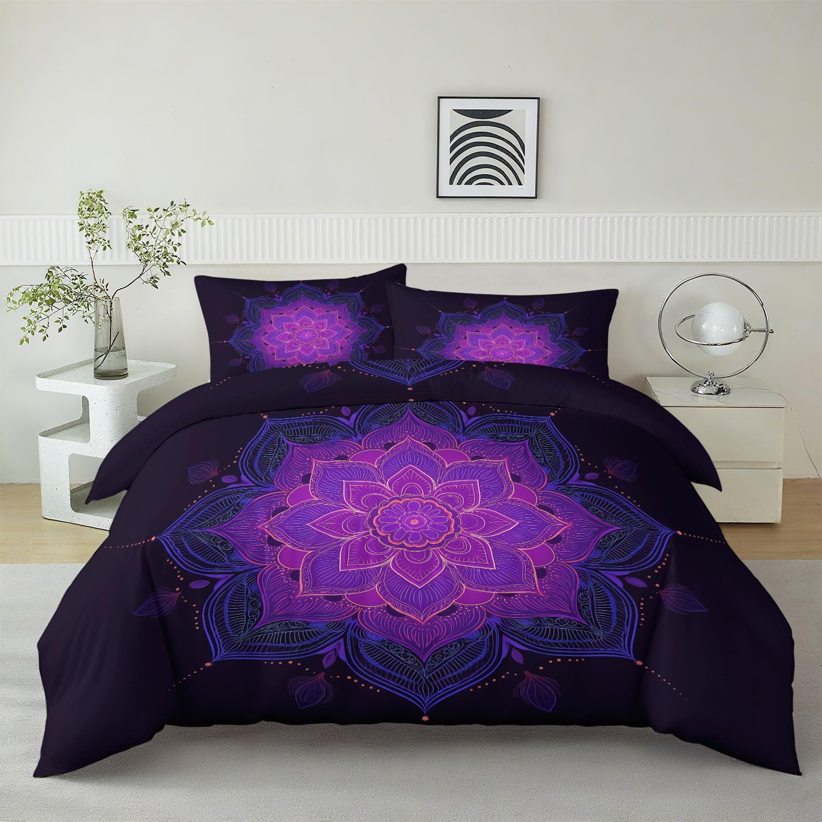 Housse de couette 200x200 de style bohème pour une chambre d'adulte zen