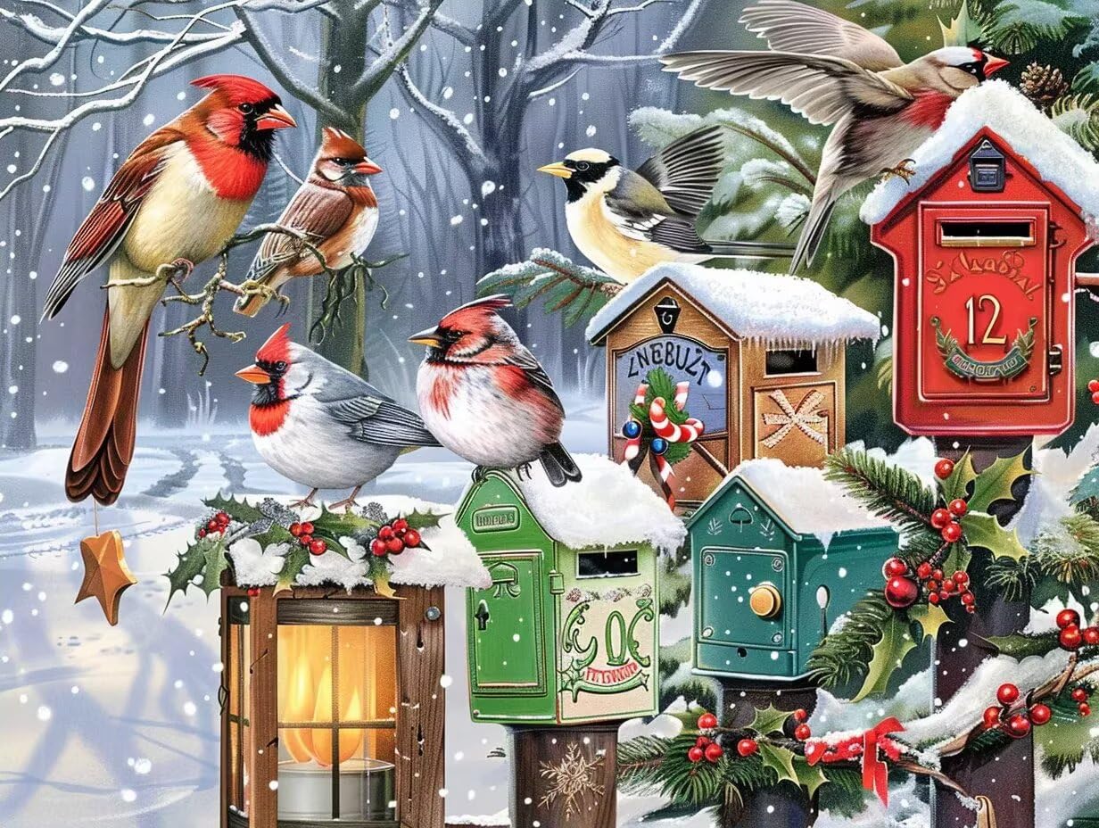 300 Piece Christmas Bird Jigsaw Puzzles for Adults