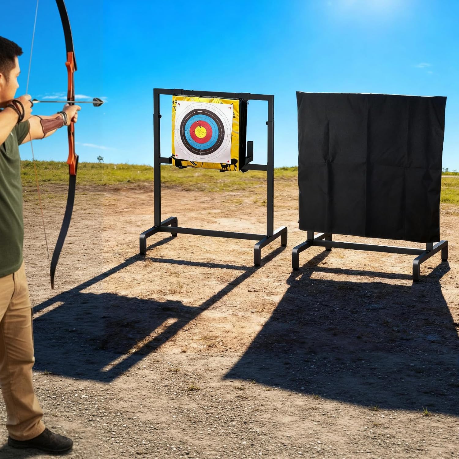 Archery Target Stand Cover Heavy Duty Shooting Holder Protector Thickened Protective Cover for Bow and Arrow Target Stand in Indoor Outdoor Backyard, 47.2" H x 35.4''W