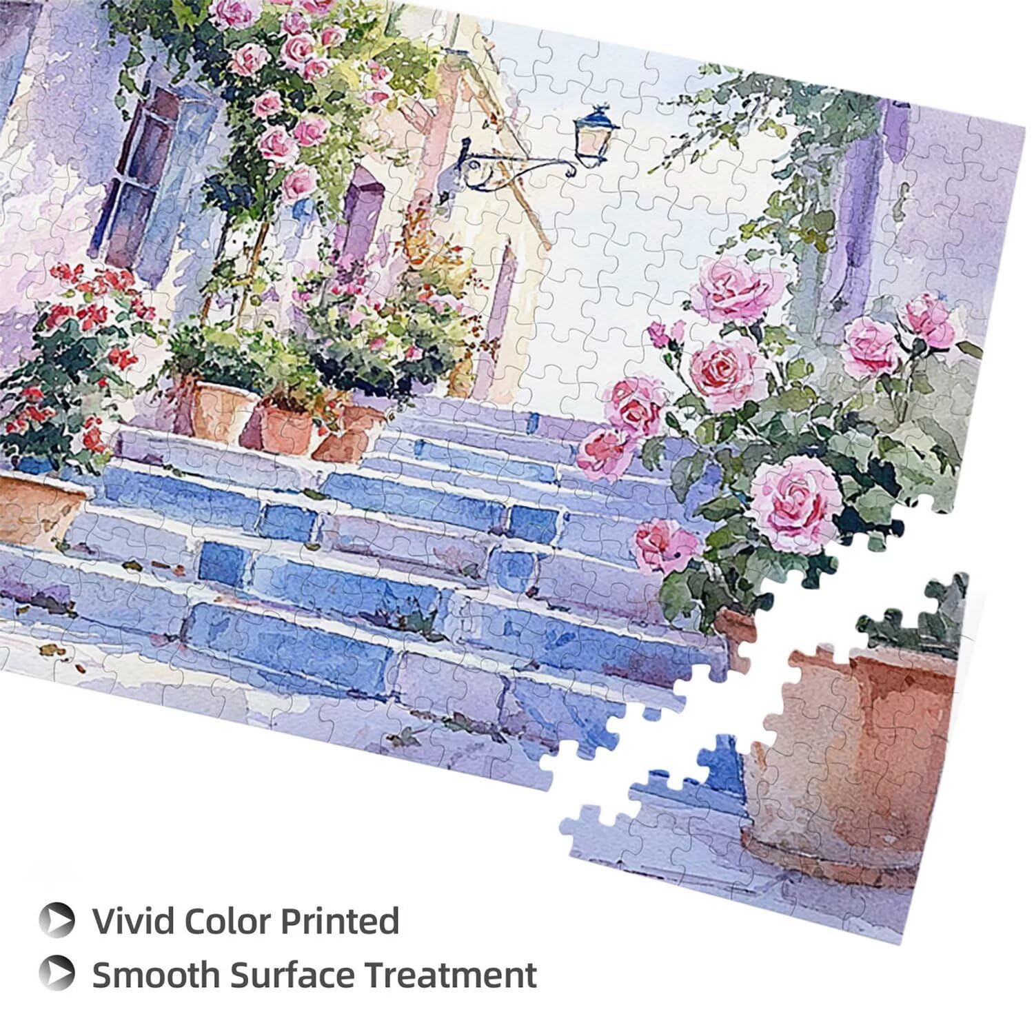 Puzzle de Madera para Adultos 1312 Piezas - Flores callejeras, Obra de Arte de Juego de Rompecabezas para Adultos, Puzzle de Impresión de Alta Definición Multicolor, Pasatiempo Creativo Regalo b-550