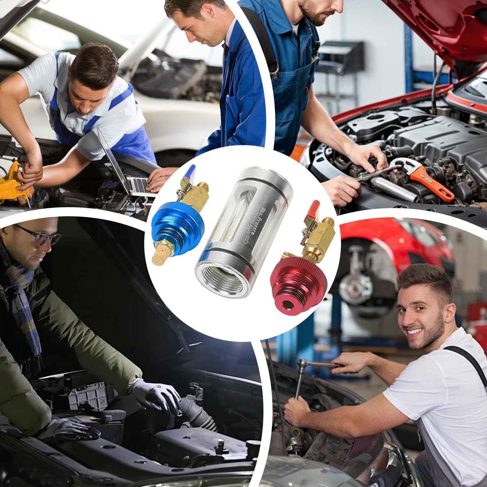 Kit Tester Olio AC – AC Professionale per Controllo 'Olio refrigerante | Kit Tester con regolatore per monitoraggio in Reale filtrazione impurità riempimento Manutenzione Quotidiana | Analizzatore Olio Refrigerante Impianto AC Auto Kit, Filtrazione Impuri