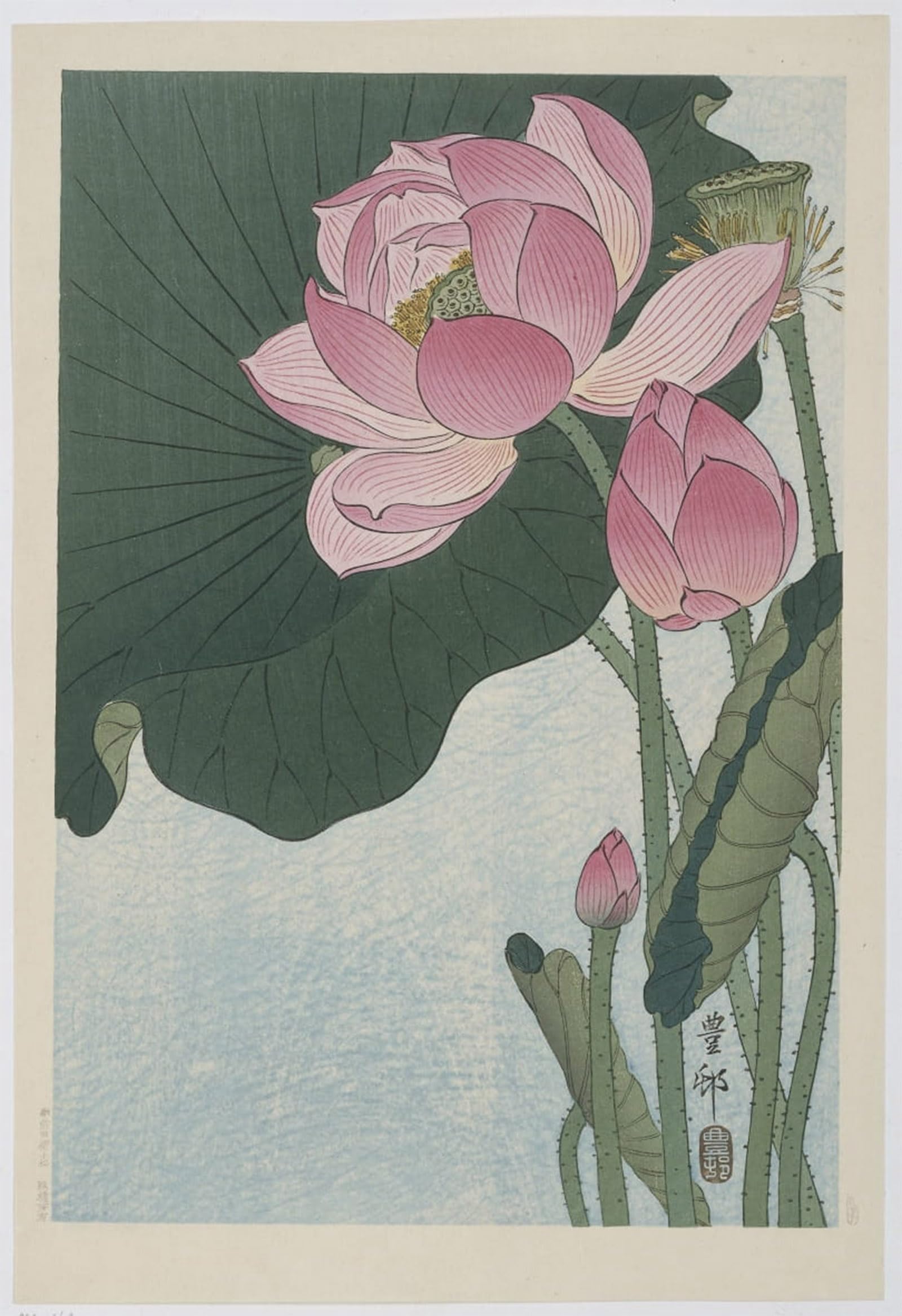 ARTXLXXBN Famous Print Painting Colorful Art Print Bambus Blumenkorb by Ohara Koson Canvas Art Decorations for Home Decor 60x90cm