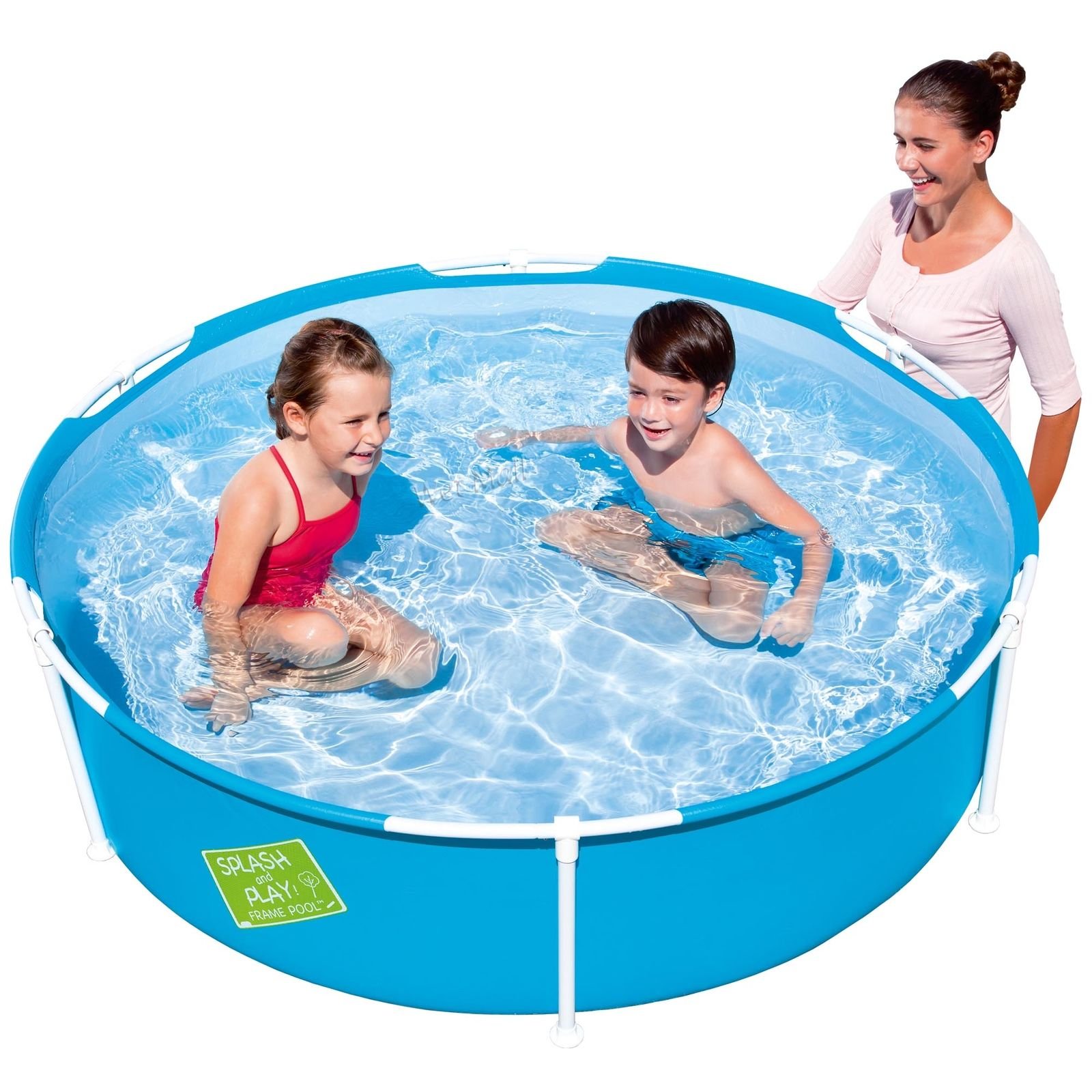 BESTWAY 56283 - Piscina Desmontable Tubular Infantil Mi Primera Piscina 152x38 cm 580 Litros con Válvula de drenaje Marcos Anticorrosión y Parche de Reparación