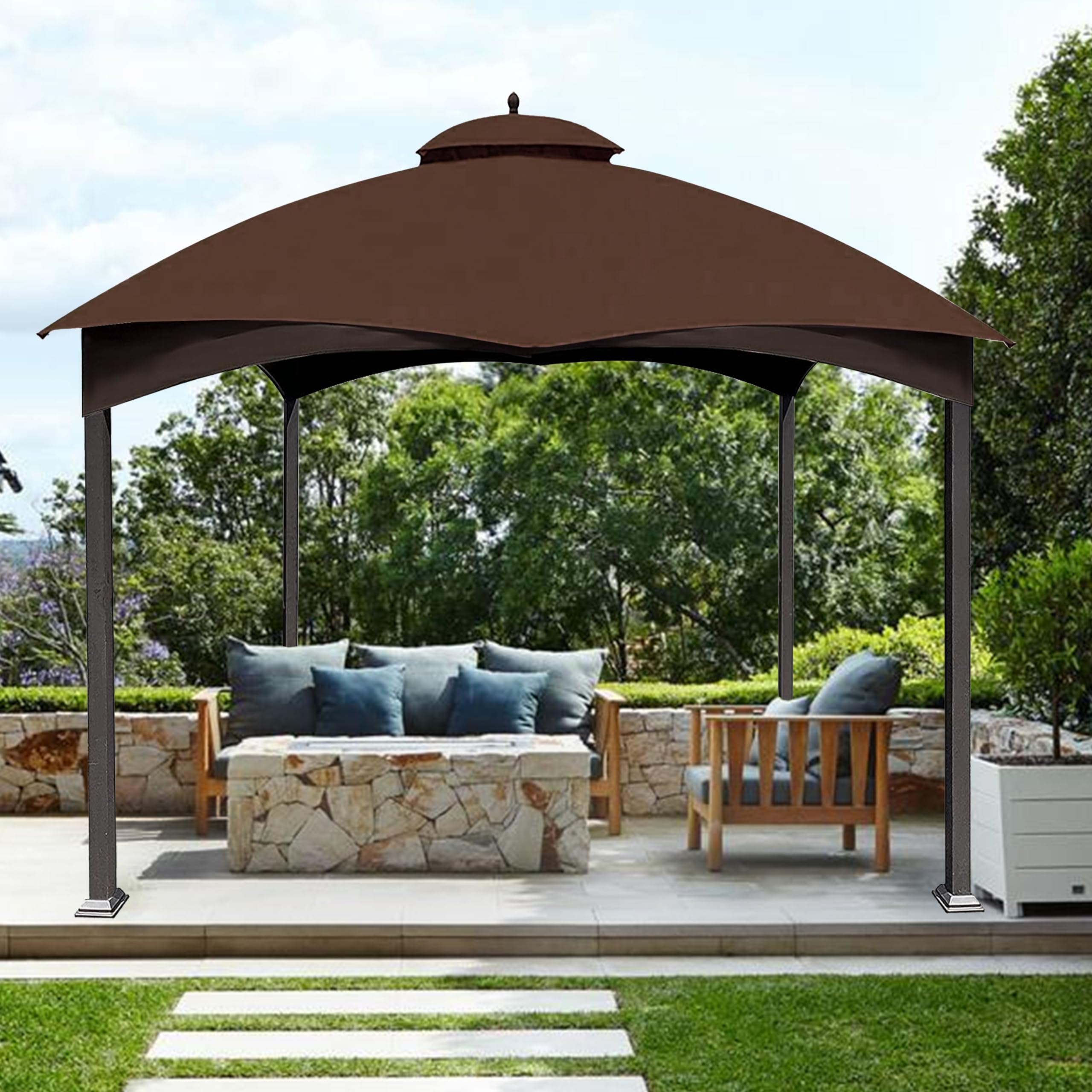 10X12 Replacement Gazebo Cover for Lowe's Gazebo Model #TPGAZ17-002C,TPGAZ17-002 (Brown)