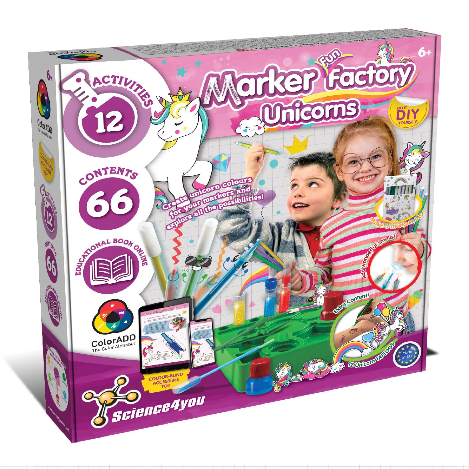 Science4you Unicorn Marker Factory Kit for Kids 6+ – DIY Scented Pens, Colour Changing & Invisible Ink Markers, STEM Science Kit, Creative Educational Toy Gift for Girls and Boys 7 8 9 10 years