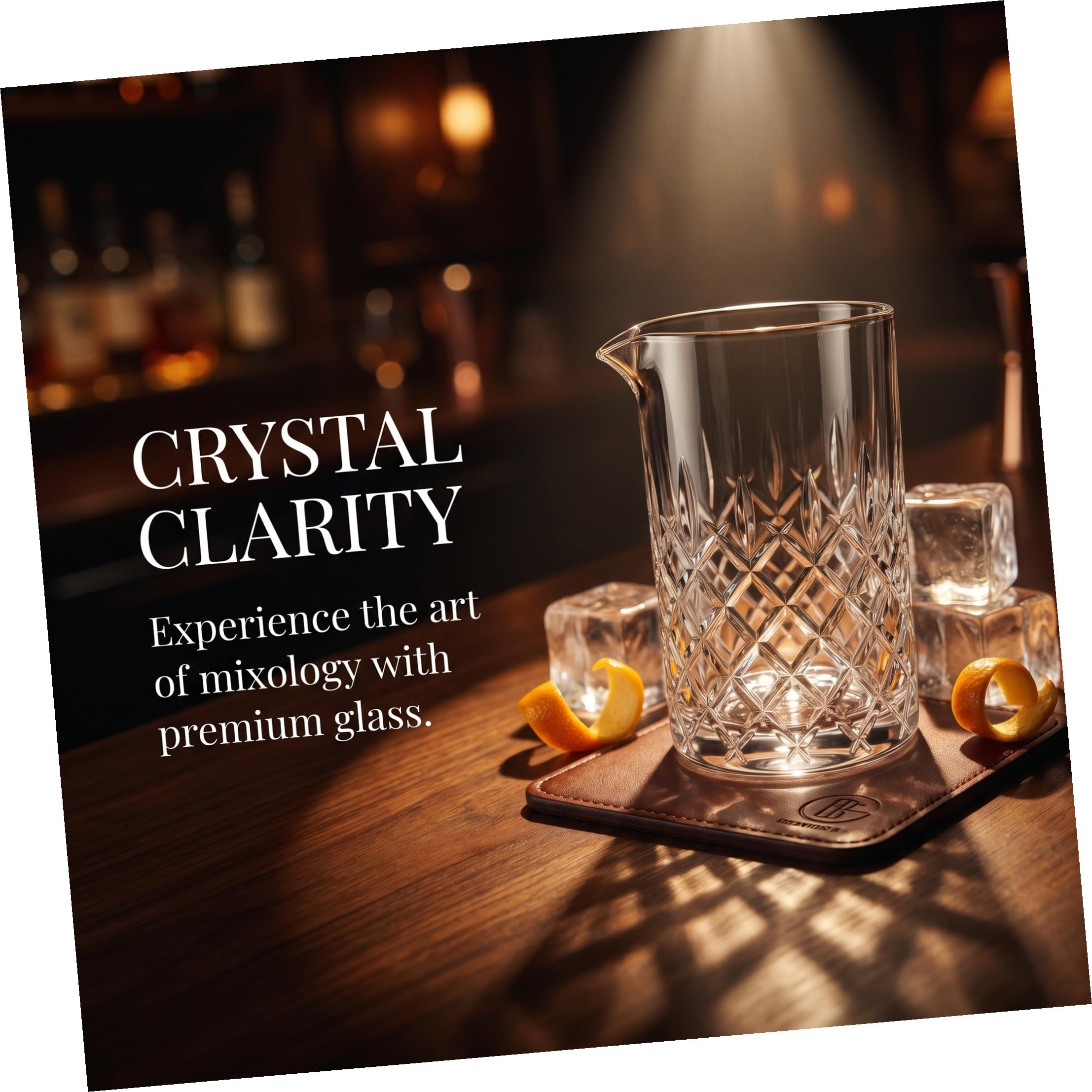 Jarra Mezcladora de Cócteles de Cristal 700 Ml Diseño Estrellado, Vaso Agitador para Bar y Coctelería, Fondo Grueso Antideslizante para Uso en Hogar y Entretenimiento