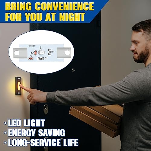 Miniatura 10 de Saillong 2 botones de timbre iluminados, botones de timbre de puerta con cable, timbre de puerta LED, interruptor de timbre montado en la pared,