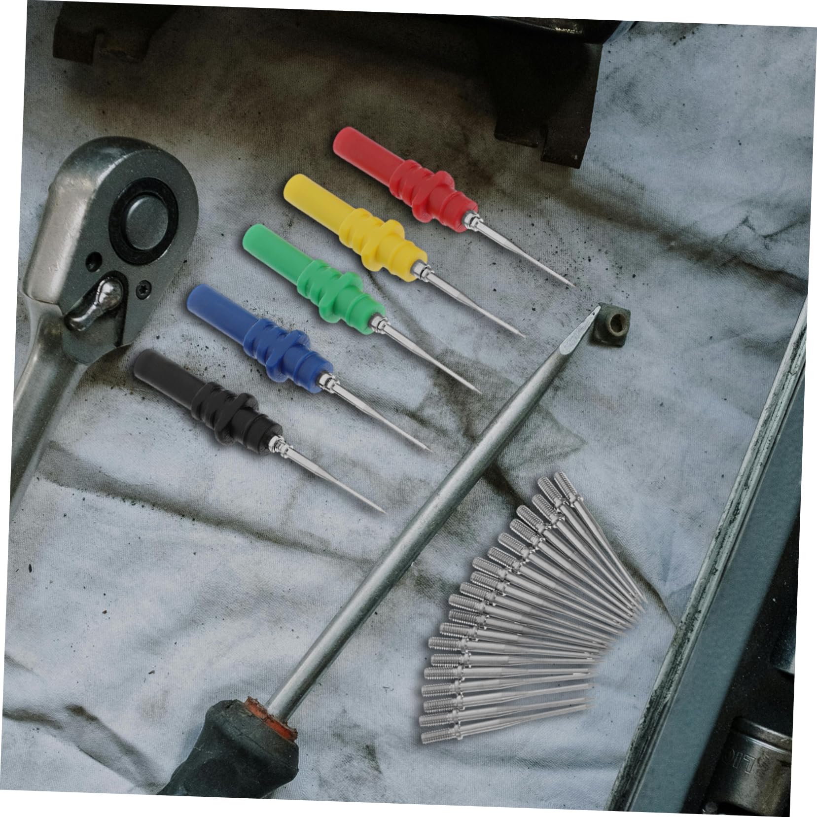 4sets Probes per Test di Isolamento Auto di Strumenti di Riparazione e Diagnostica Elettrica Probe Punta Sottile per Test Non Distruttivi di Circuiti e Cavi