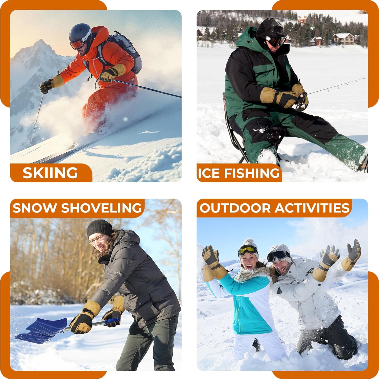 HANDLANDY Winter Waterproof Ski Gloves for Men Women, 3M Thinsulate Windproof Warm Snow Gloves, Thermal Cold Weather Gloves Gift for Skiing Snowboarding Outdoor Sports - Image 6