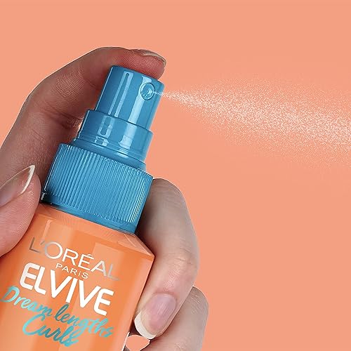 Miniatura 4 de LOreal Paris Elvive Dream Lengths Curls Refrescan y remodelan en aerosol sin parabenos con ácido hialurónico y aceite de ricino Lo mejor para