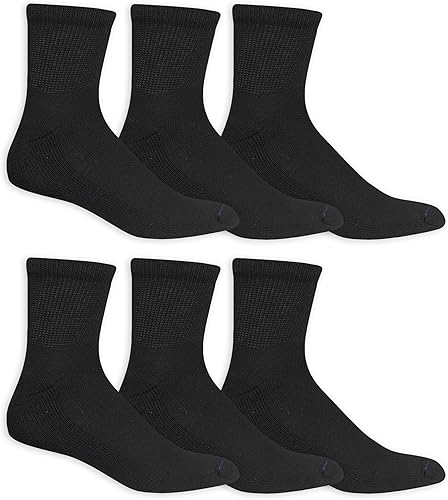 Vista 16 de Dr. Scholl's Calcetines circuladores y diabetes para hombre, paquete de 4 y 6 pares, control de humedad no vinculante Black - Crew (4 Pairs)