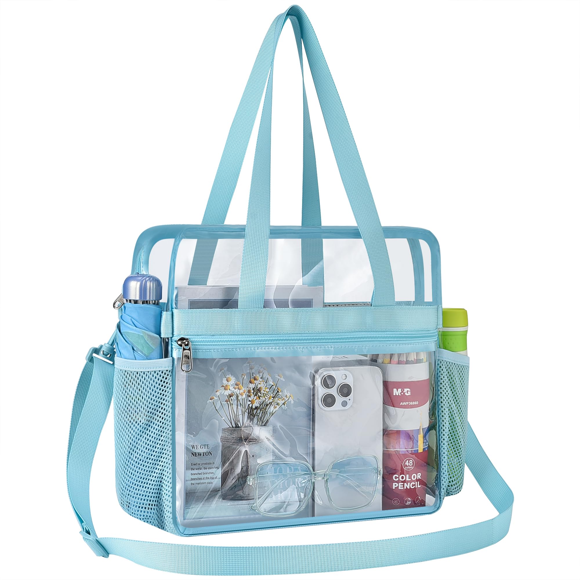 Oraben Clear Tote Bag Clear Bag Stadium Approved 12x6x12 Stadium Bag for Work, Sports Games,Gym