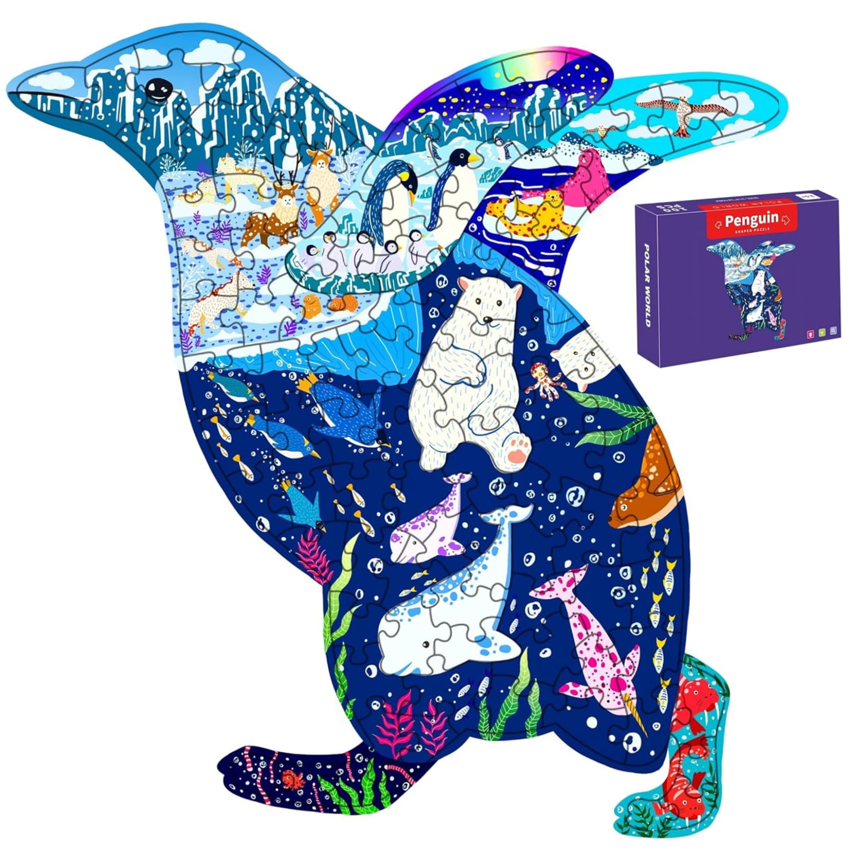 Rompecabezas de pingüino educativo para tardes de juego en familia y salón