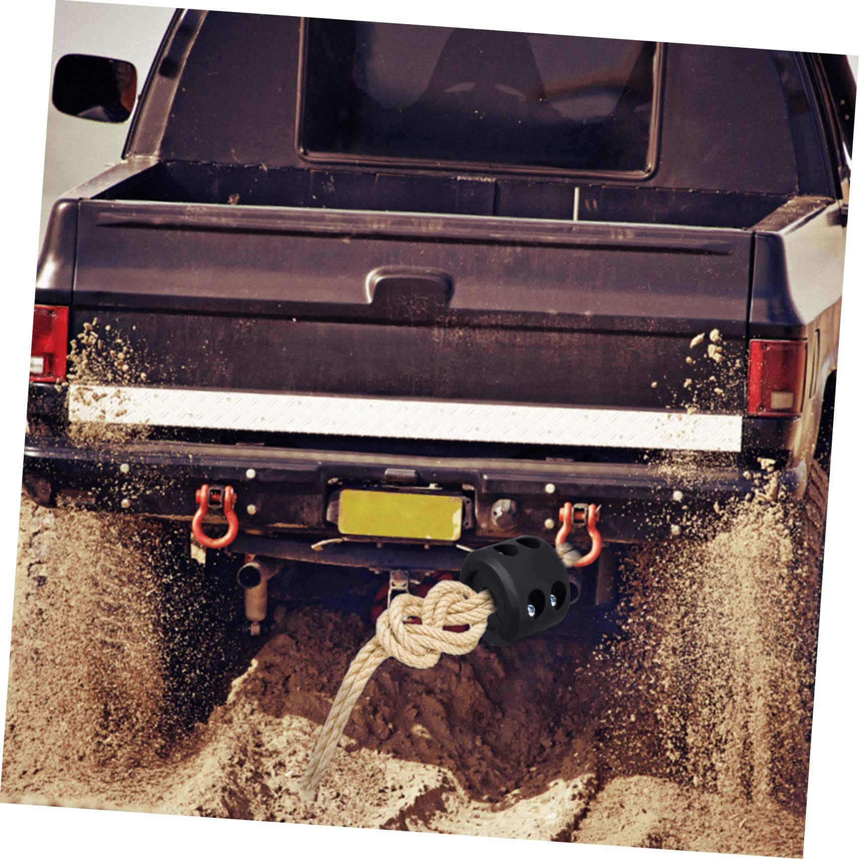 Butée de Crochet Protection Solide Prolongeant la Vie du Crochet Treuil en Caoutchouc Noir pour Câble de Treuil ATV Utv Compatible Cordes Synthétiques