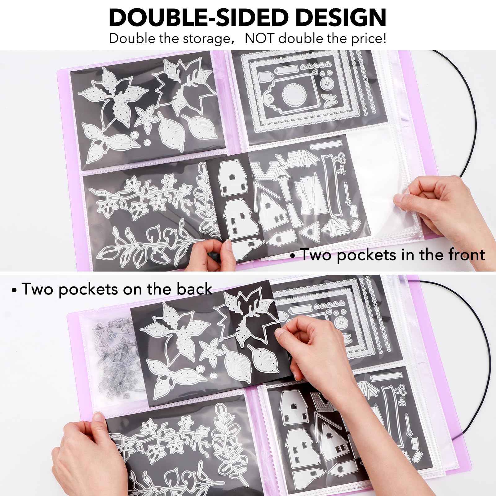 OTCRAFT 20 Pages 80 Pockets /1Set Large Clear Sticker Photo Storage Album; Storage Book Organizer Folder for Postcards Stickers Photo - Image 3
