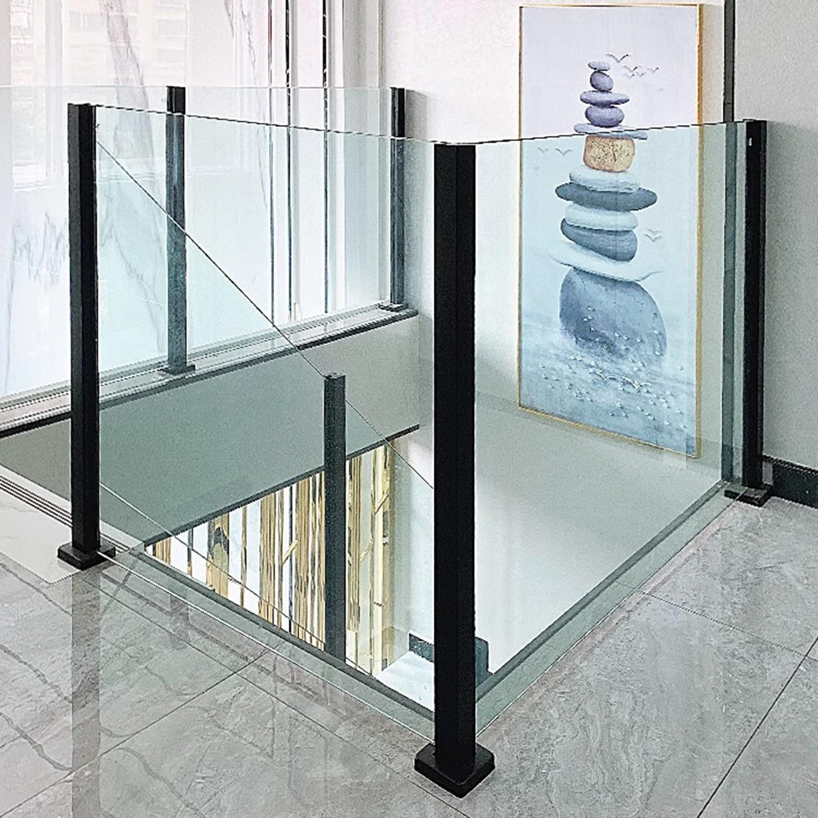 Srebrna okrągła kolumna balustradowa tarasowa 135 cm wspornik ochronny do drewnianych/plastikowych części panelowych dla większego bezpieczeństwa i stabilności na zewnątrz
