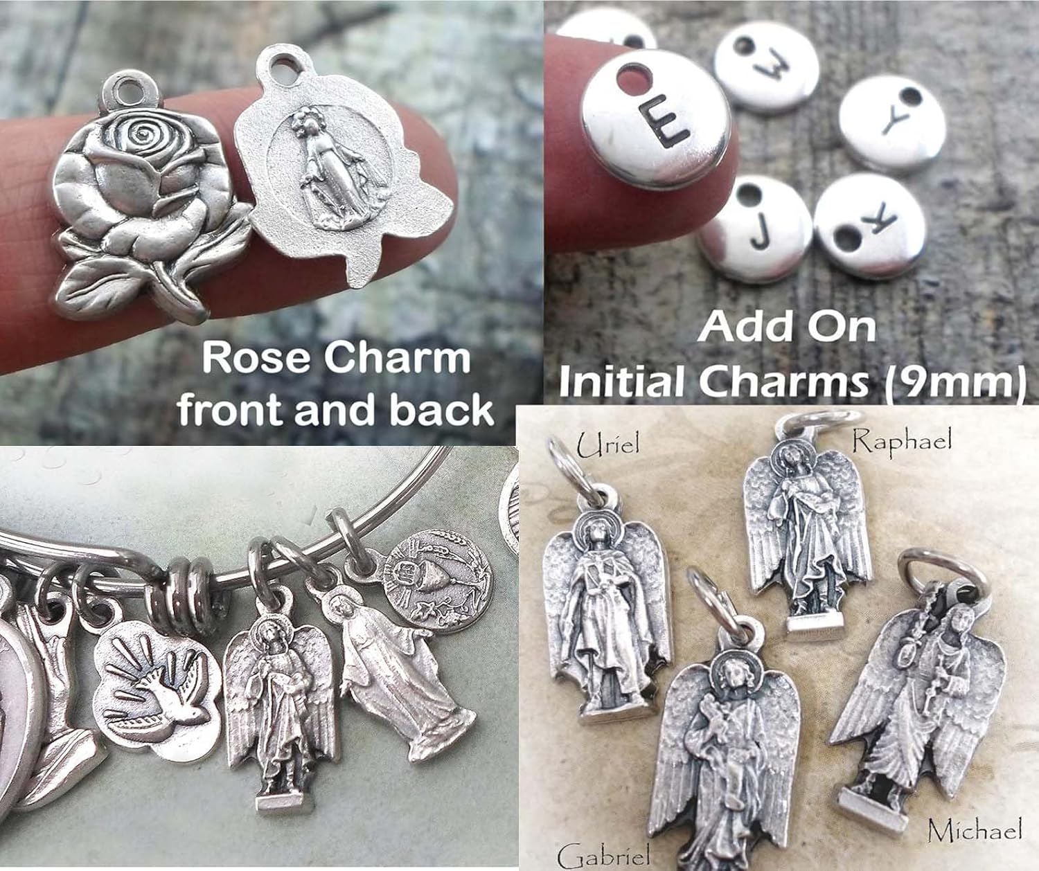 St. Jane Frances de Chantals Bangle Bracelet, Patron Saint Jewelry, Confirmation Gift