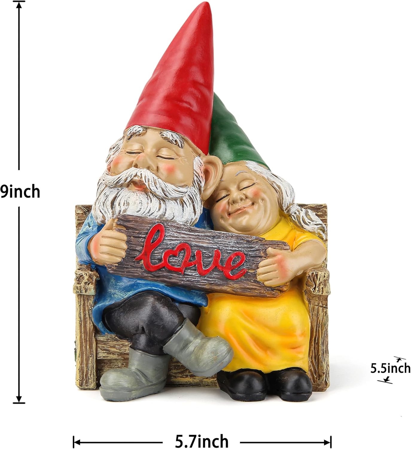 Garden gnome statue for outdoor decor,Couple in love gnomes figurine for patio lawn yard garden outdoor decoration,garden sculptures & statues,knome romantic indoor ornament forever lover gift - Image 2