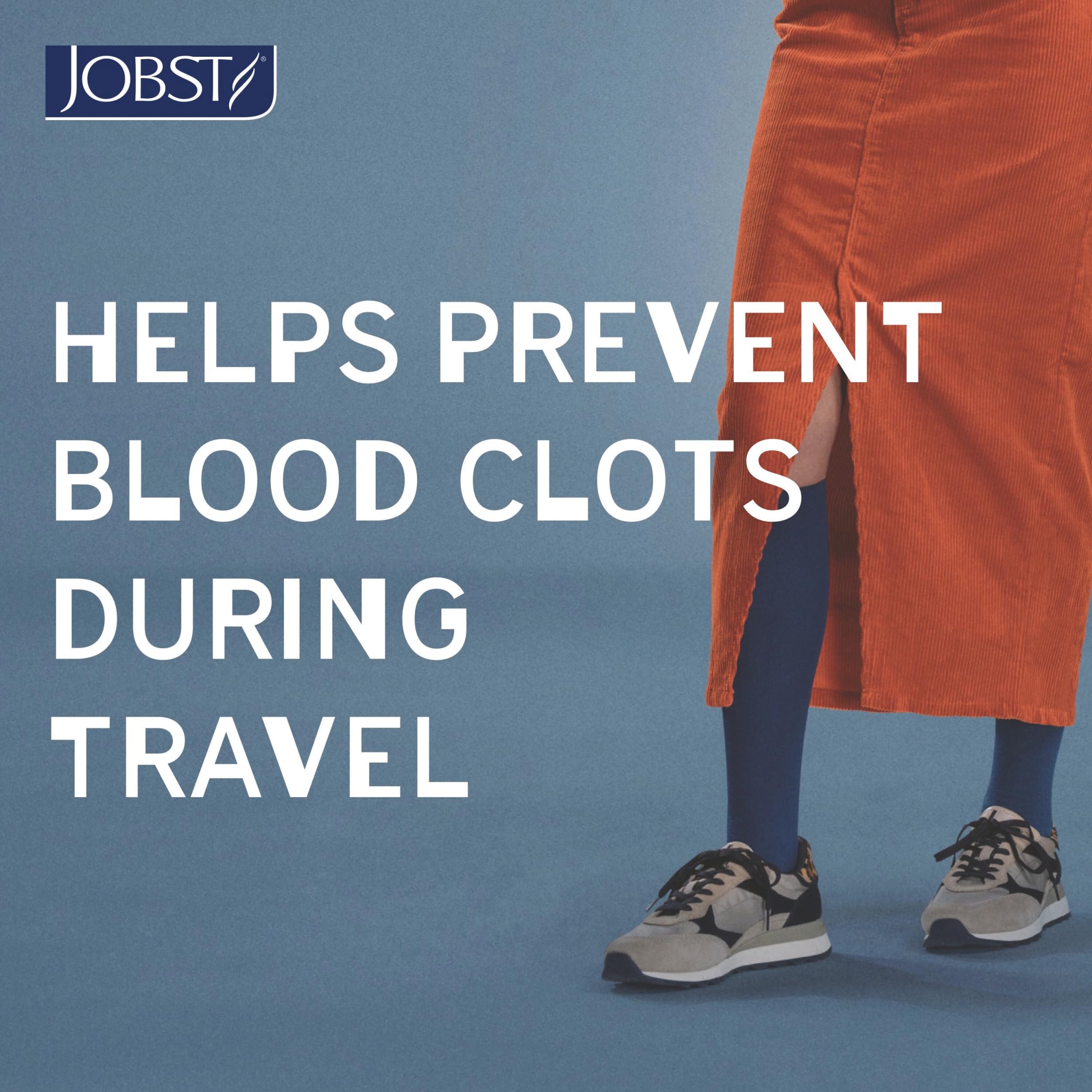 JOBST Chaussettes de voyage pour homme et femme - Aide à prévenir la thrombose en voyage - Douces et respirantes grâce à 33% de coton - Noir - Taille 4