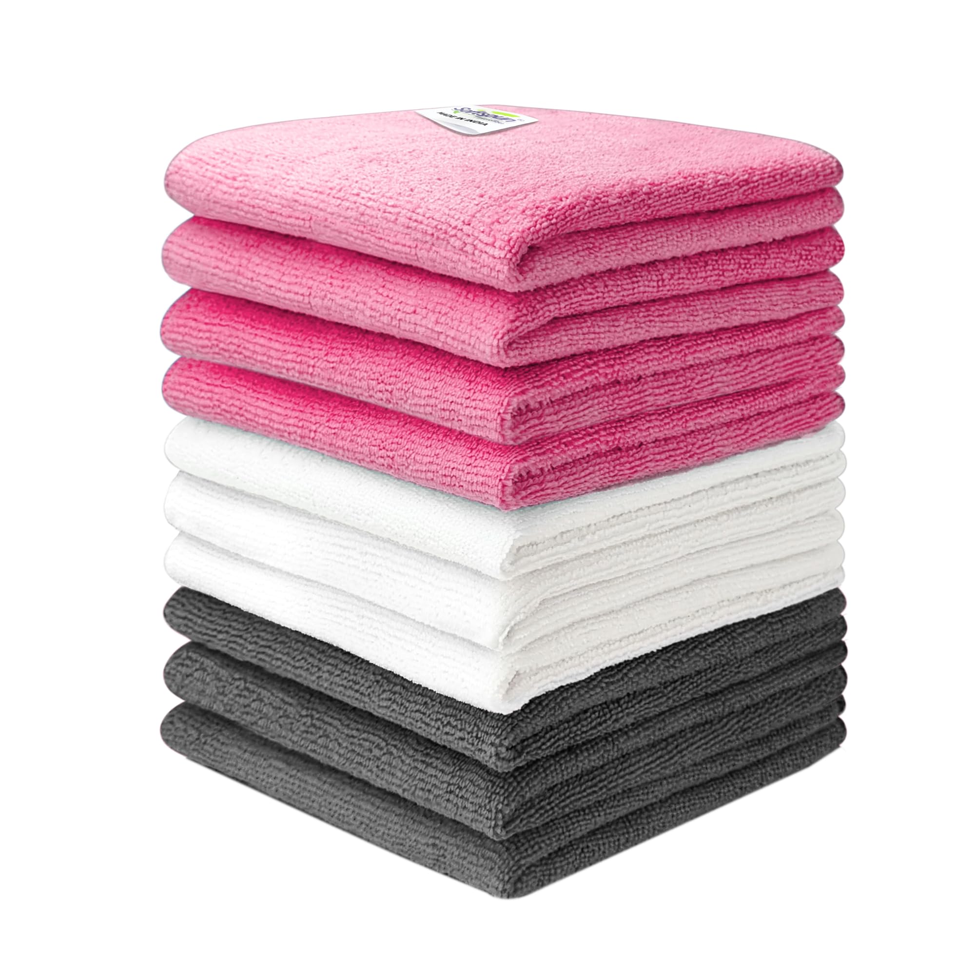 SOFTSPUN Microfiber Cleaning Cloths, 10 pcs 30x35cms 280GSM Multi-Color Highly Absorbent, Lint and Streak Free, Multi - Purpose Wash Cloth for Kitchen, Car, Window, Stainless Steel.-image-25