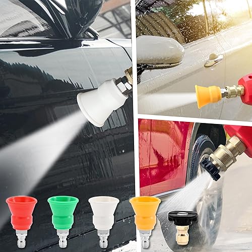 Miniatura 3 de RIDGE WASHER Protector de boquilla para lavadora a presión, puntas de boquilla de lavadora con soporte protector, 5 puntas de lavado a presión con