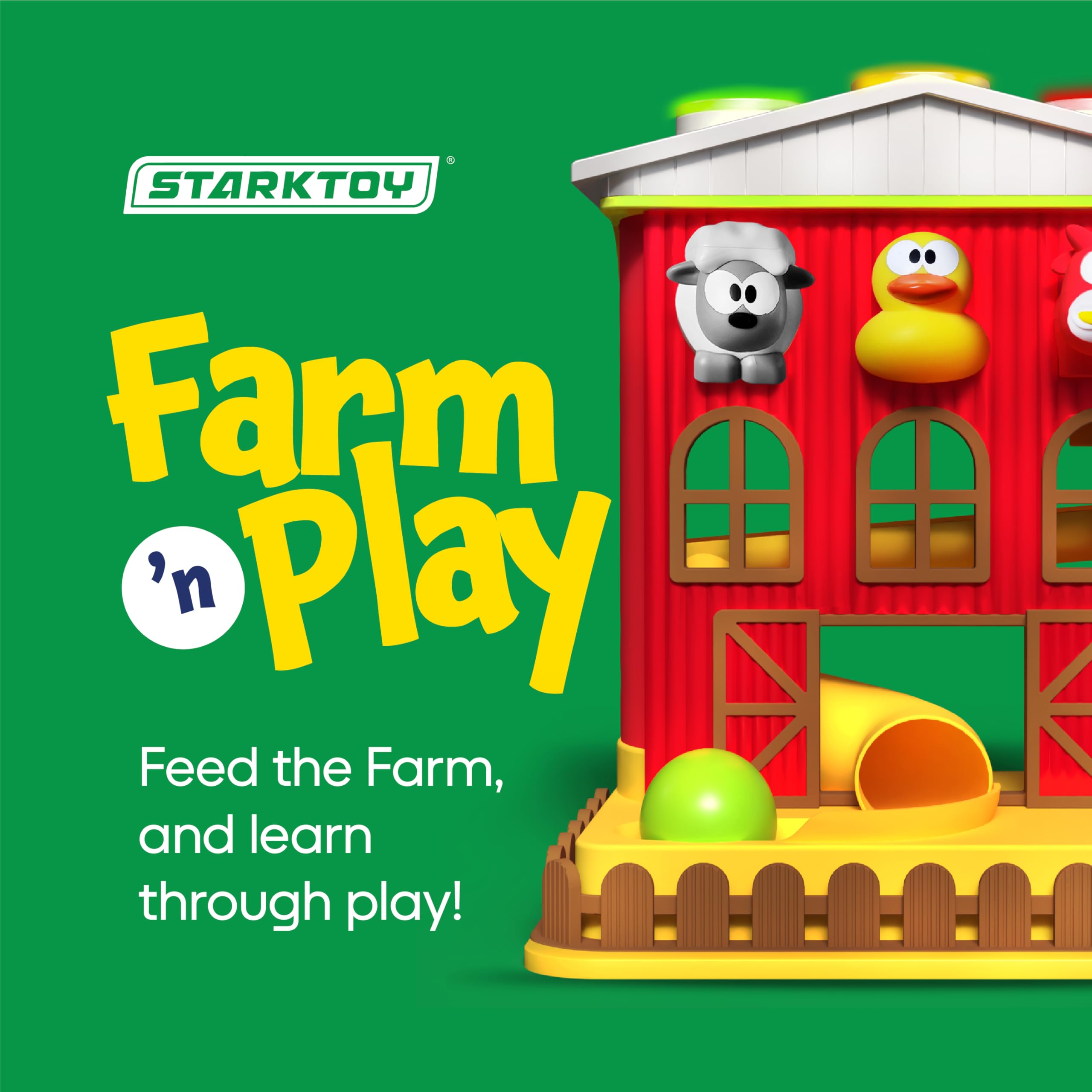 Farm 'n Play Pound A Ball Barn House, juguete de aprendizaje divertido interactivo para bebés y niños pequeños de 6 meses, juguetes Montessori para niños y niñas de 1 a 2 años