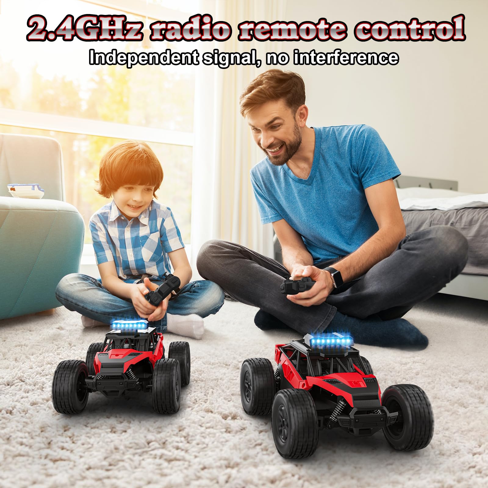 Macchina Telecomandata Offroad Monster Truck, Macchinina Radiocomandata Auto RC Car Veloce 22 KM/H 2.4GHz Giochi Bambini 6 7 8 9 10 11 12 Anni Gioco Bimbi Regalo Compleanno Giocattolo Veicolo