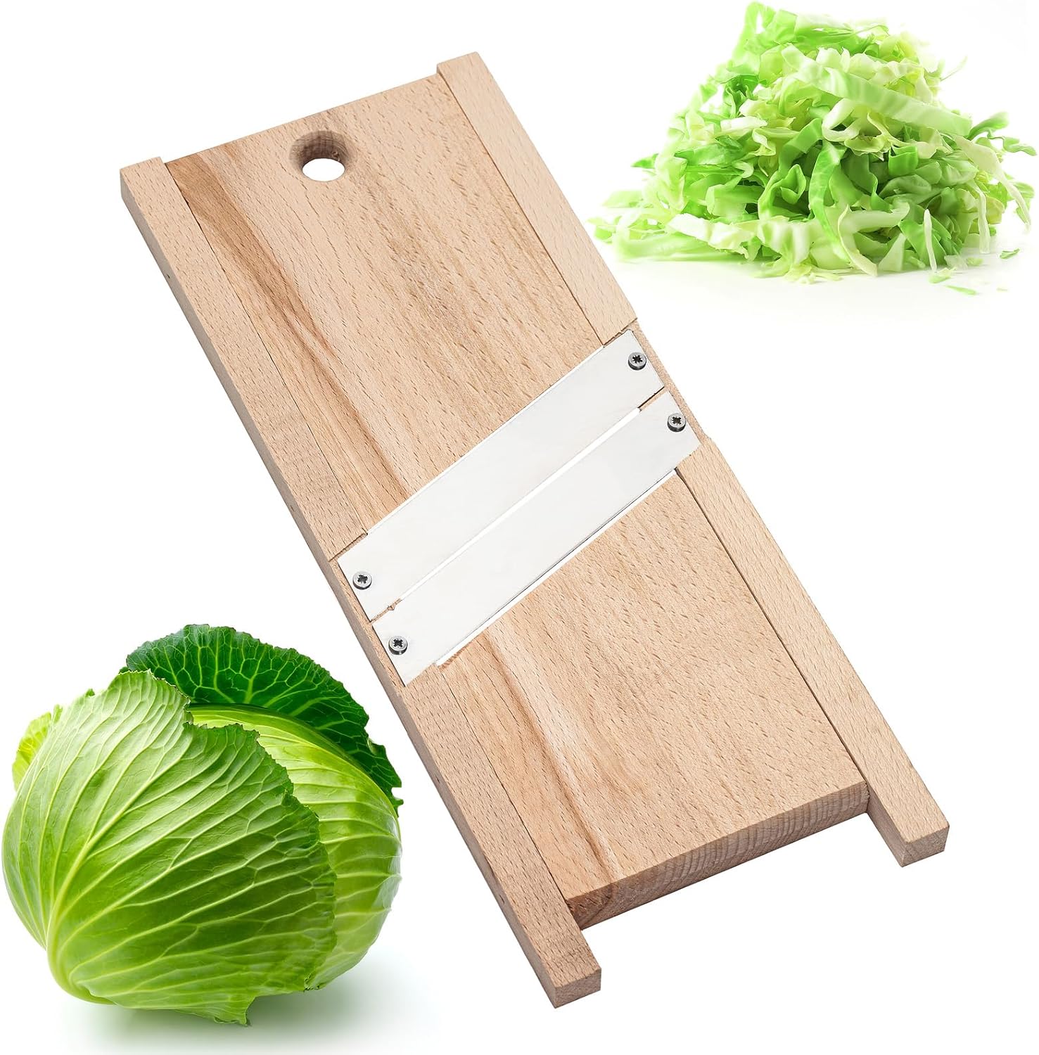 Wooden Cabbage Shredder for Coleslaw (11.8x5.1 in) Cabbage Grater for