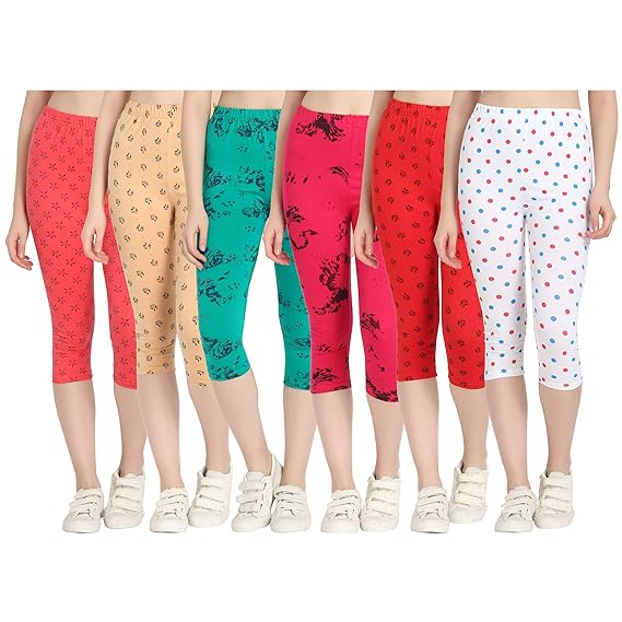 Printed Capri for Womens/Girl Pack of 6