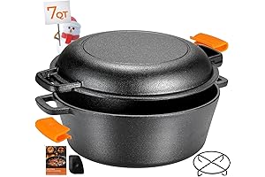 TLGREEN Cast Iron Dutch Oven Pot with Lid