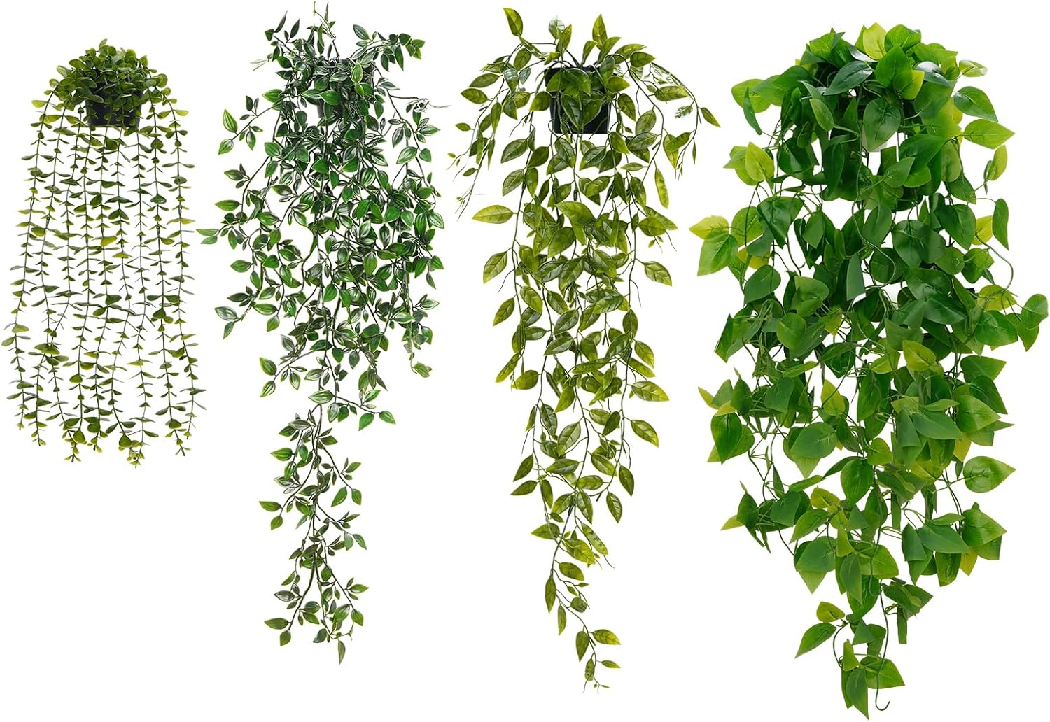 BLEUM CADE Fake Hanging Plants Mixed Set, 4pcs Artificial