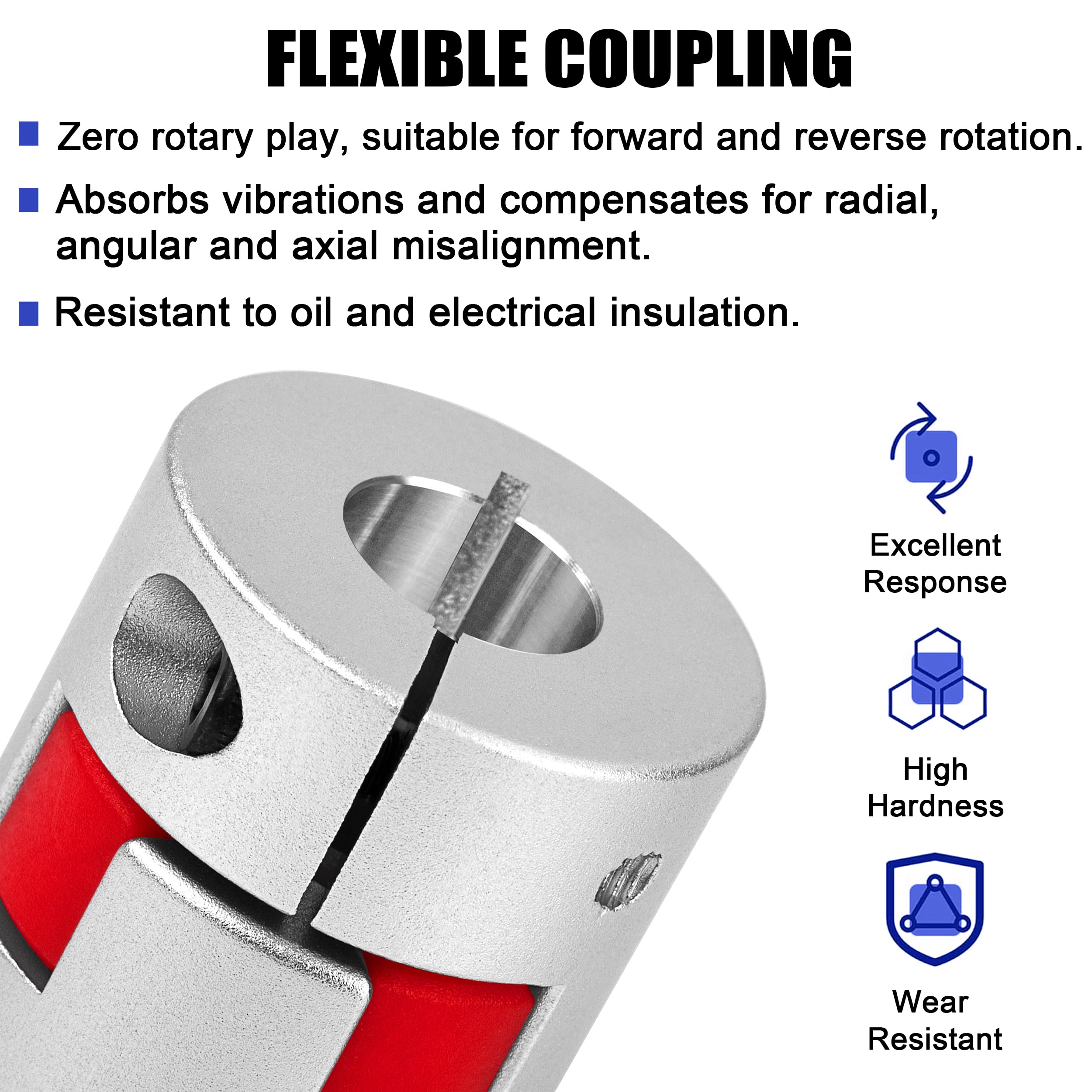 Acoplamiento de Eje de Ciruela D25 L30 Abrazadera Flexible Aleación de Aluminio 10x12mm para Impresora 3D CNC