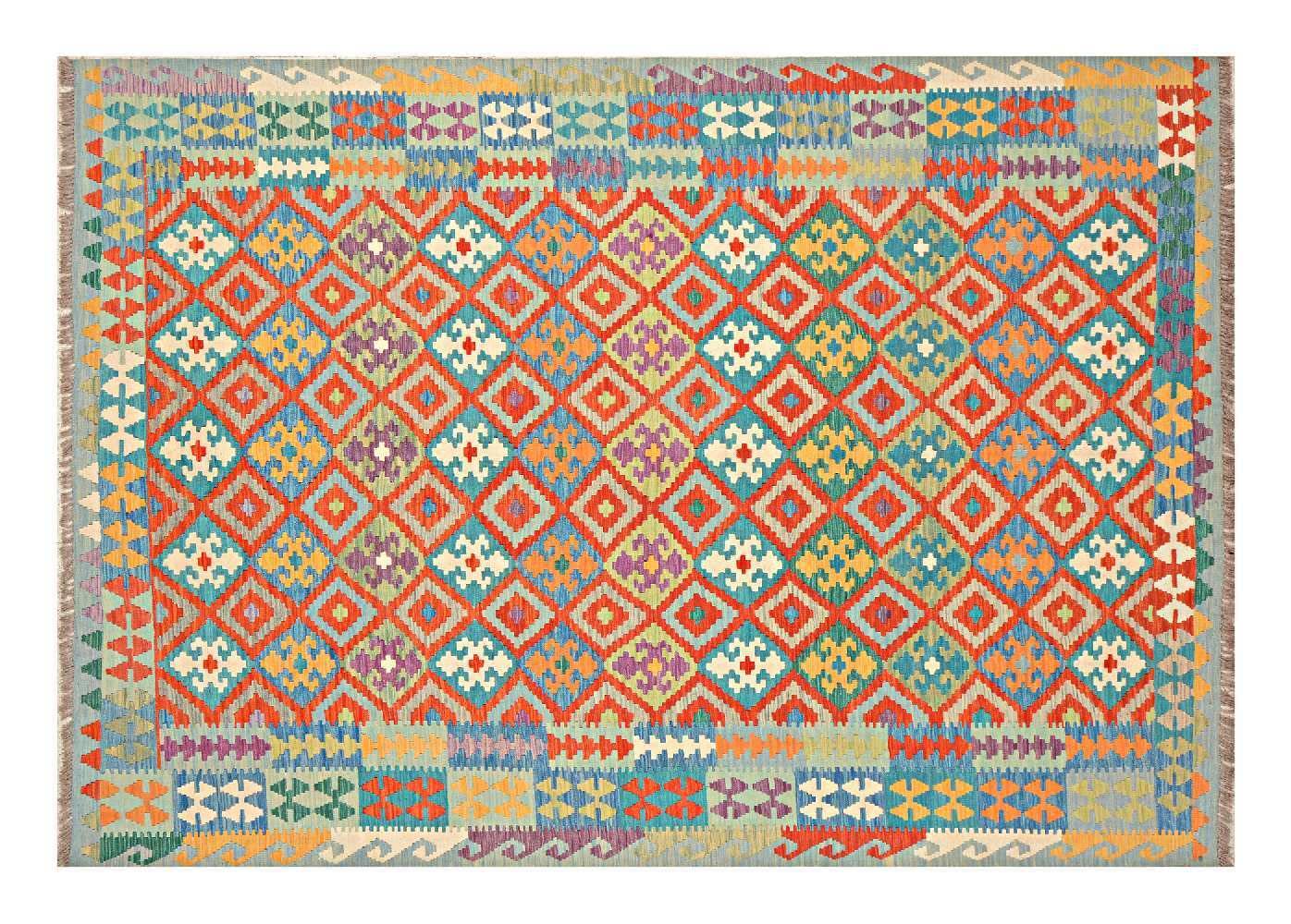 Tapis tissé à la main afghan Maimana, l'élégance géométrique authentique