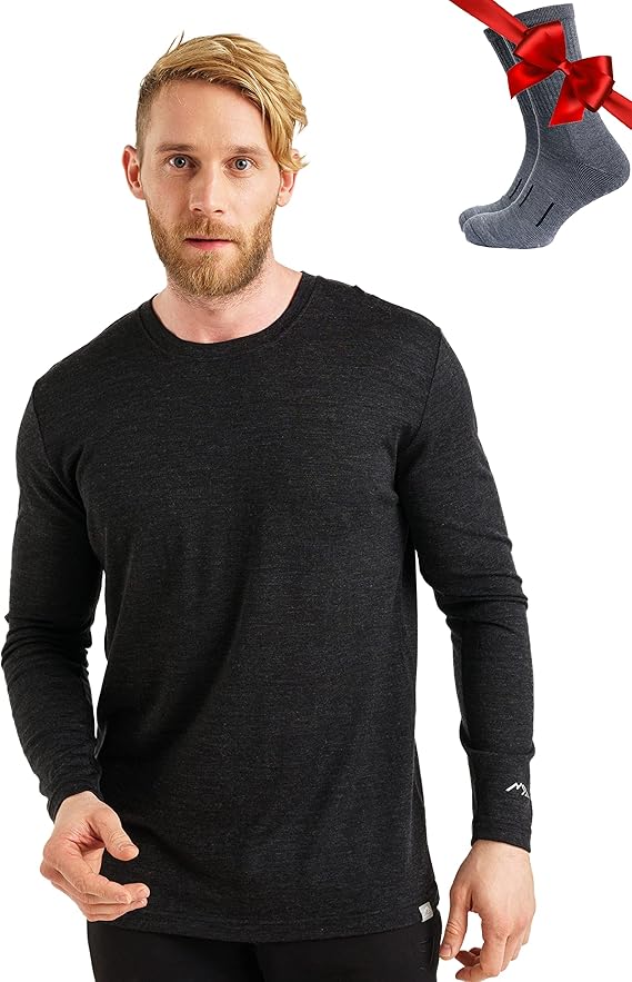 Merino.tech Merino Wool Base Layer Long Sleeve Thermal Shirt