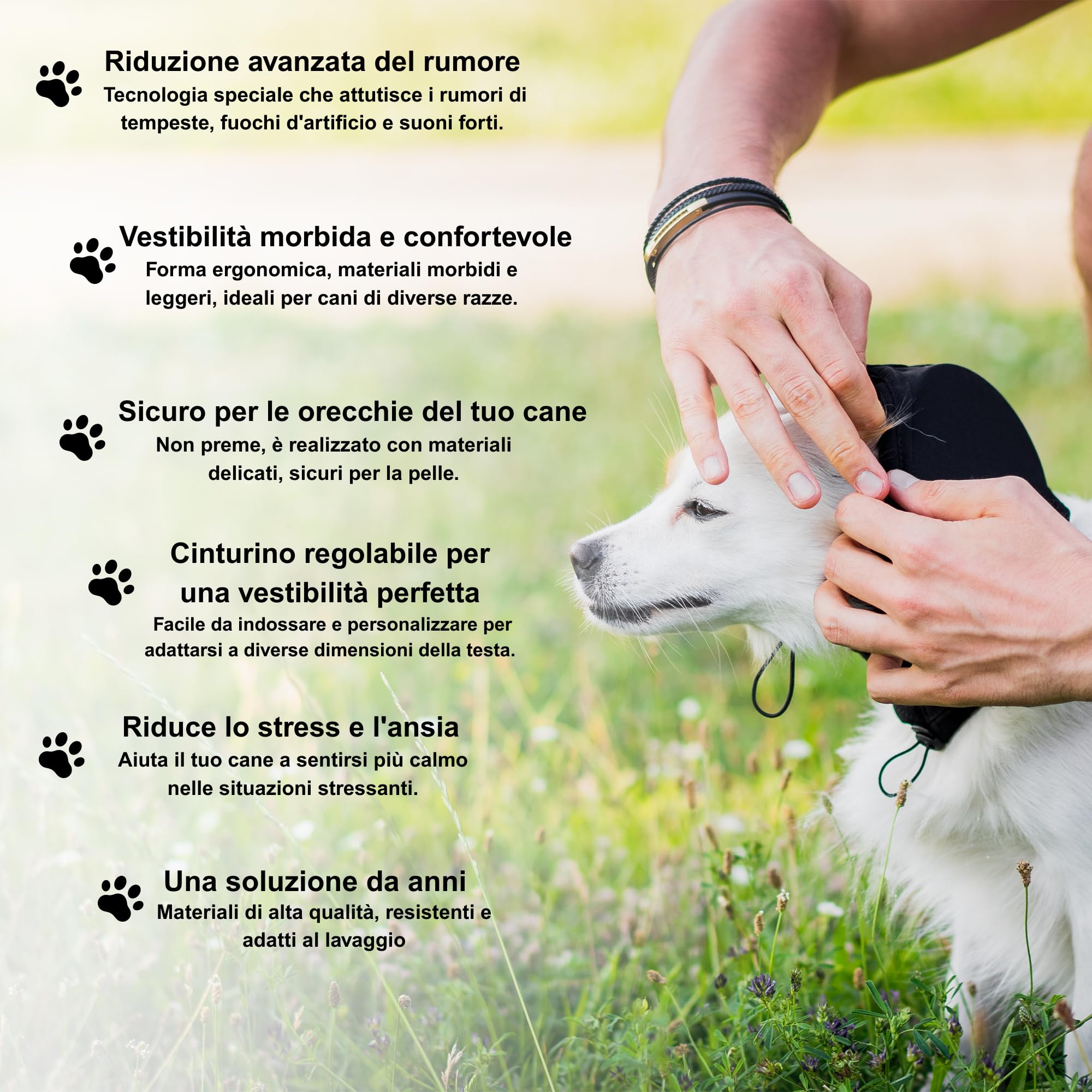 2025 Cuffie Antirumore per Cani – Protezione Uditiva contro Fuochi d’Artificio, Tuoni e Rumori Forti – Vestibilità Confortevole