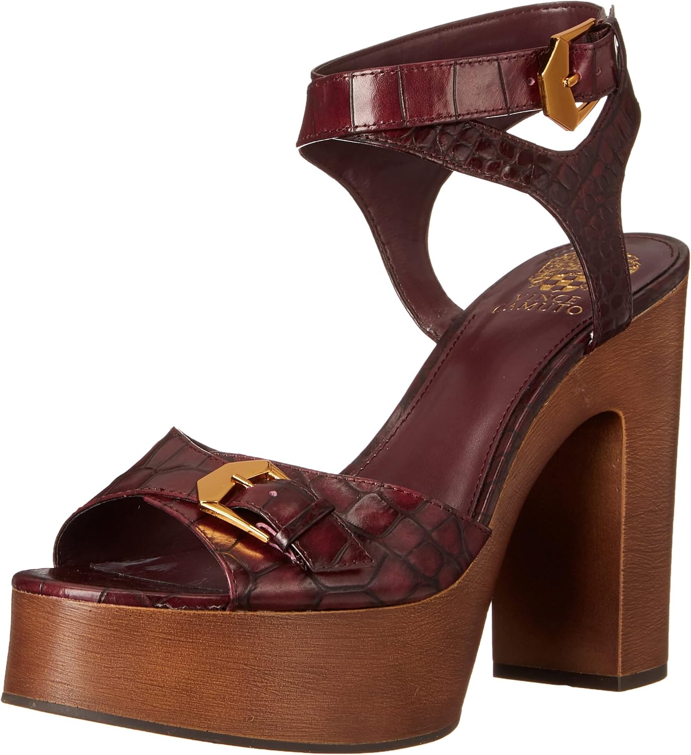 Vince Camuto Women's Footwear Women's RONDEA Heeled Sandal, Deep Plum, 5