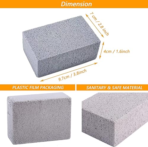 Miniatura 6 de Bloque de ladrillos de limpieza de parrilla, piedra pómez para quitar parrillas de barbacoa, estantes, cocinas de parte superior plana, limpiador de