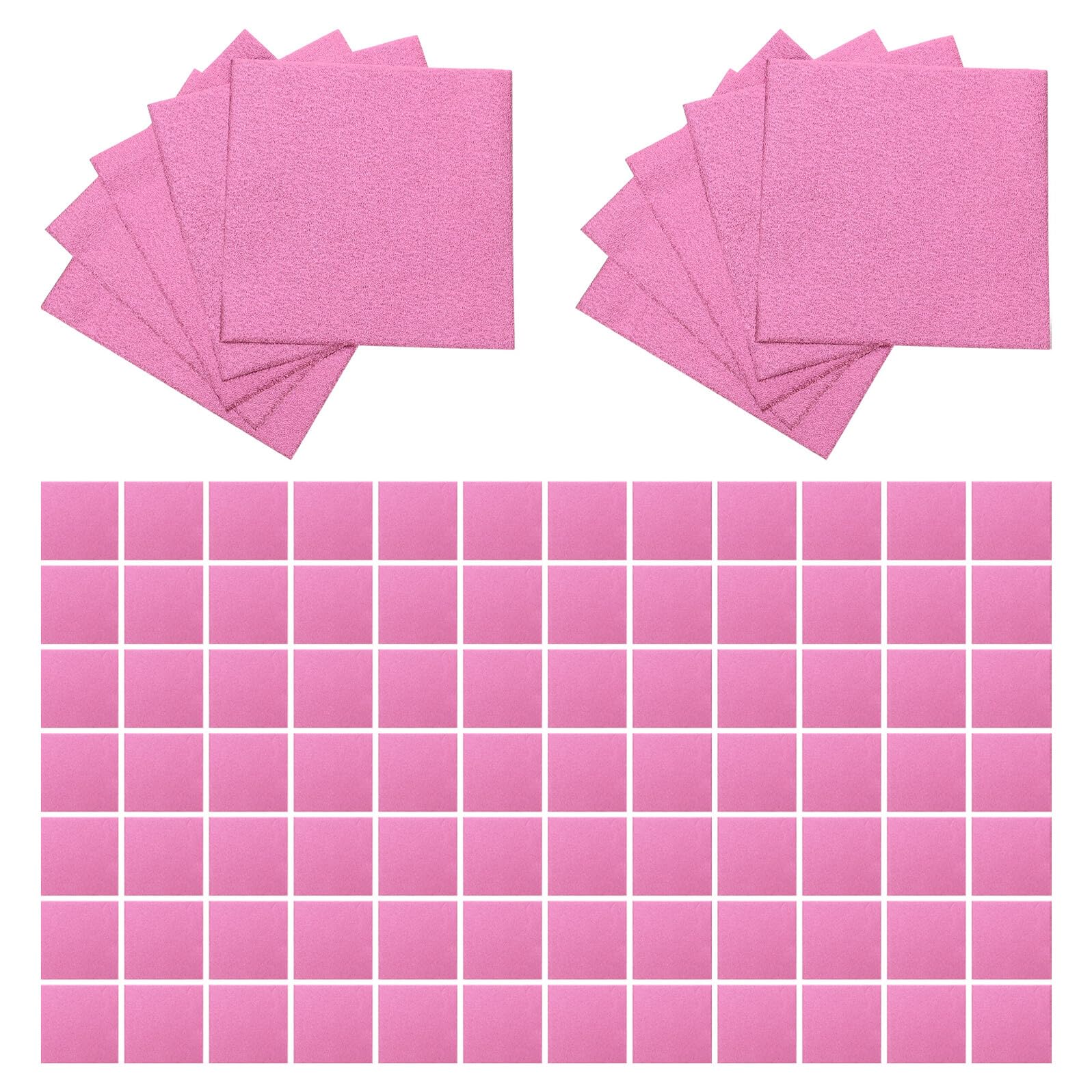 Lurrose 1000pcs Pink Aluminum Foil Candy Wrappers 8x8cm Square Chocolate Packaging Paper with Thick Backing for DIY Sweets Wrapping Party Wedding Birthday