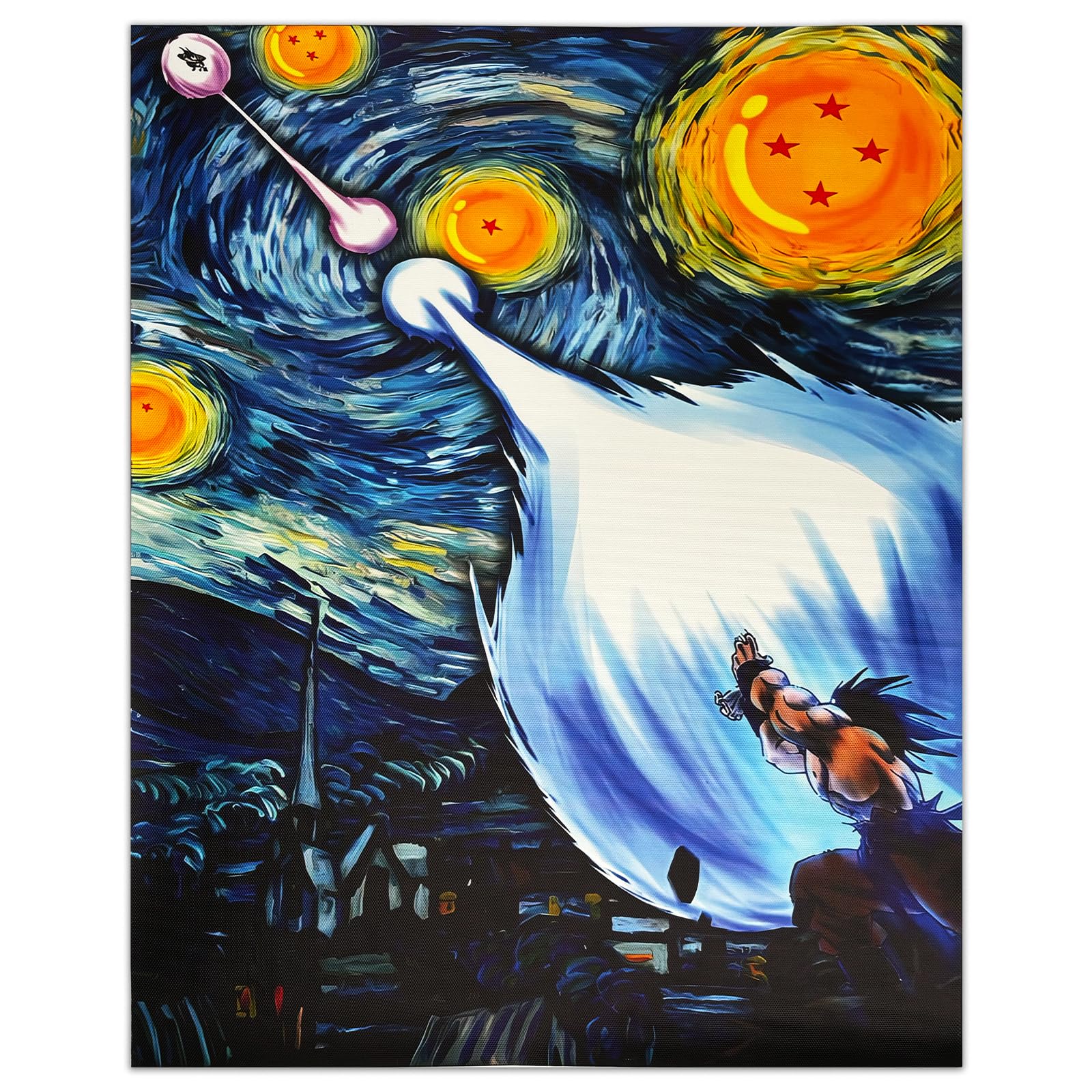 Poster Mural Van Gogh Abstract Goku Wall Art Canvas Decorative Painting Unframed for Bedroom Living Room Hallway Office Studio Event Site & 19.7 * 15.7 ”